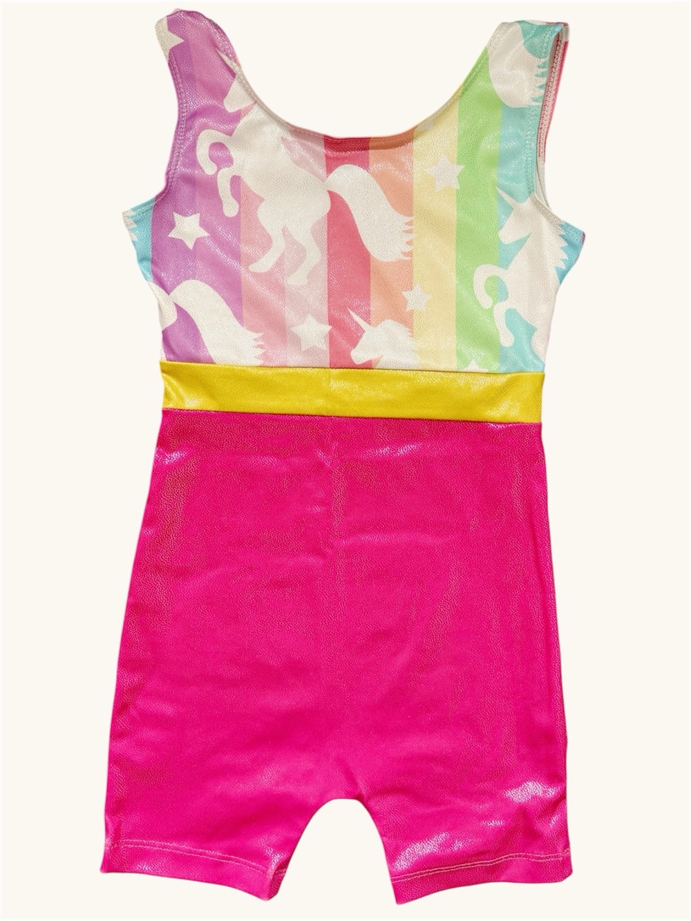 Girls Rainbow Unicorn Gymnastics Leotard Size 4-5Y